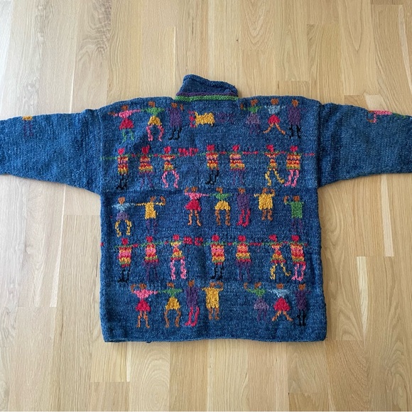 Vintage Planet Earth Imports Blue Wool Mockneck - Picture 3 of 3